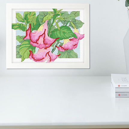 Framed DIY Diamond Painting With Flowers Materials Kit Students Educational Toys