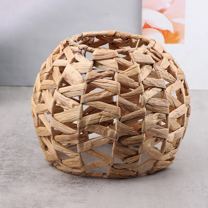 Natural Straw Woven Lampshade 22x18cm Rattan Style Pendant Light Shade Decor