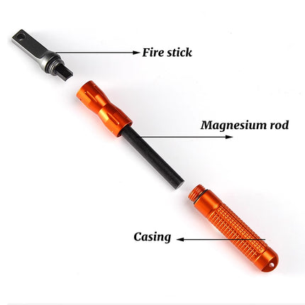 Flint Rod Fire Starter Emergency Survival Tool Weather Resistant Quick Ignition
