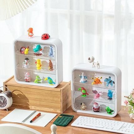 Wall Mounted Blind Box Display Cabinet Punch Free Dustproof Storage Organizer