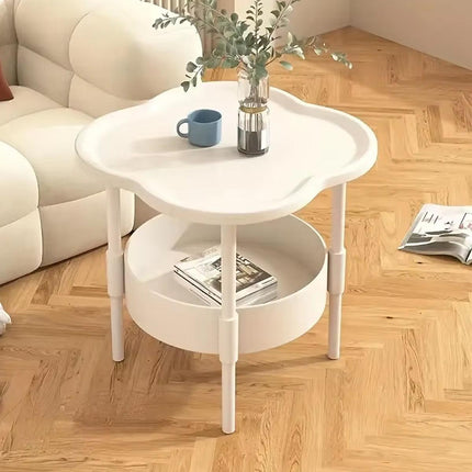 Simple Side Table Cream Coffee Table Sofa End Table Modern Living Room Furniture