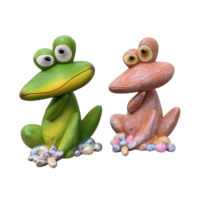 Outdoor Garden Frog Ornament Lawn Statue Animal Decor Resin Craft Sculpture