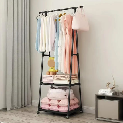 Floor Standing Thickened Triangle Coat Rack Clothes Drying Stable Space Saving