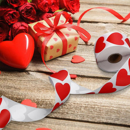 8 Rolls Heart Stickers 500PCS Per Roll Self Adhesive Label Love Sealing Sticker