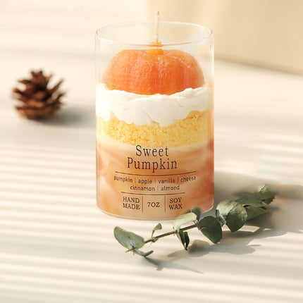 Scented Candle Cup Pumpkin Aroma Gift Jar 120g Orange Home Decoration Candle