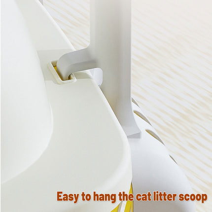 Yellow Cat Litter Box Semi Enclosed Large Extra Height Toilet with High Sides