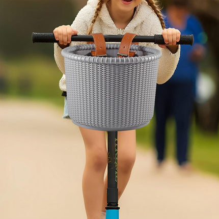 Lightweight Woven Bike Basket Handlebar Storage for Small Bicycles