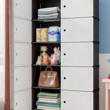 Floor-Standing Storage Cabinet with Magnetic Door Dust Proof for Clothes Shoes