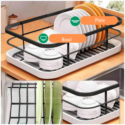 Kitchen Dish Drying Rack Sink Organizer Plate Holder Storage Box For Chopsticks
