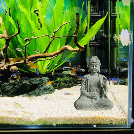 Buddha Statue Ornament in Green Sandstone Zen Craft for Home