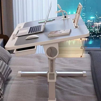 Adjustable Laptop Bed Tray Desk with USB Charging Port for Work and Study