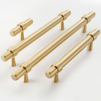 8 Sizes Pure Copper Cabinet Handles Long Drawer Pulls for Wardrobe Door Furniture