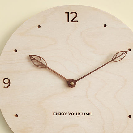 Creative Fashionable Log Wall Clock Natural Wood Colour Silent for Home Decor