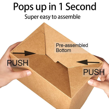 50PCS Fried Chicken Box Kraft Paper Takeaway Packaging Portable Food Container