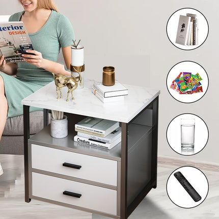 Classic Bedside Table Nightstand Storage Cabinet Side Table Home Furniture Decor