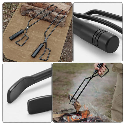 Fireplace Tongs Log Grabber Fire Pit Poker Campfire Wood Stove Barbecue Tool