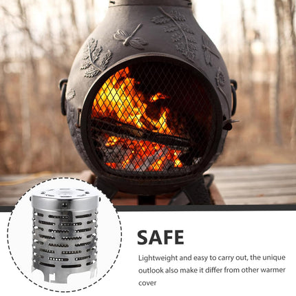 Mini Gas Warming Stove Stainless Steel Camping Portable Stove Heat Cover Use