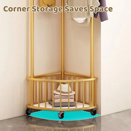 Corner Coat Rack Floor Standing Living Room Clothes Bag Storage Household Shelf