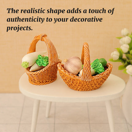 12PCS Miniature Basket Small Craft for Photography Props Home Office Desk Decor