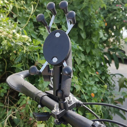 Universal Motorcycle Phone Holder Six Claw Mount Shockproof Silicone Grip Stand