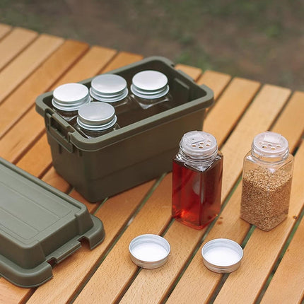 7pcs Portable Spice Bottle Set Travel BBQ Camping Storage Container Organizer