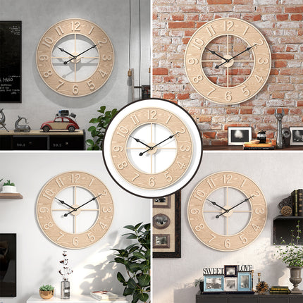 Living Room Wooden Clock Home Silent Clock Wall Mounted For Home Decoration