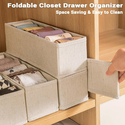 6pcs Foldable Socks Underwear Storage Basket Portable Drawer Organizer Box