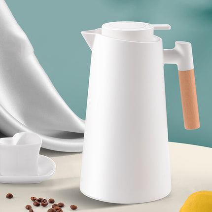 1000ml Glass Liner Vacuum Insulated Coffee Pot with Wooden Handle