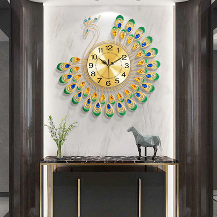 Minimalist Peacock Creative Living Room Wall Clock Home Decor Clock Silent