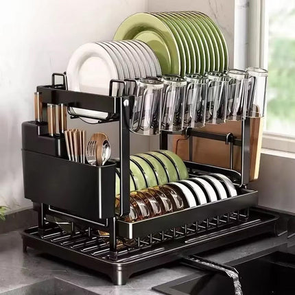 Kitchen Storage Rack Dish Bowl Tray Organiser Drying Drain Holder Shelf Stand