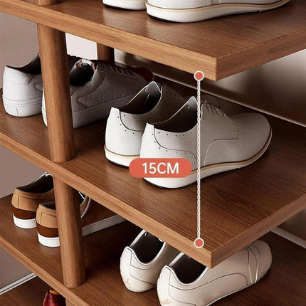 8 Tiers Shoe Rack Vertical Space Saving Narrow Shoe Organizer with Stable Base