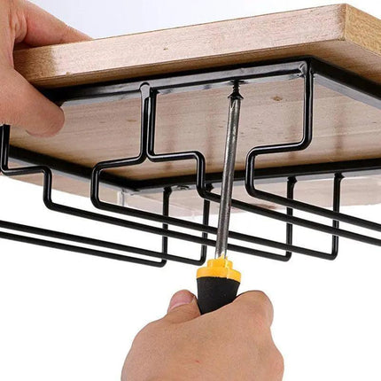 8/7/6/5/4/3 Slots Wine Glass Rack Holder Hanger Hanging Bar Storage Drying Rack - Aimall