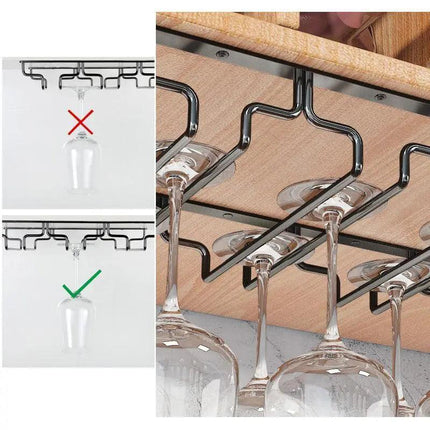 8/7/6/5/4/3 Slots Wine Glass Rack Holder Hanger Hanging Bar Storage Drying Rack - Aimall