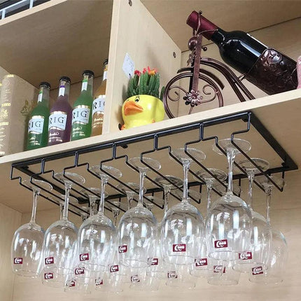 8/7/6/5/4/3 Slots Wine Glass Rack Holder Hanger Hanging Bar Storage Drying Rack - Aimall
