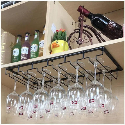 8/7/6/5/4/3 Slots Wine Glass Rack Holder Hanger Hanging Bar Storage Drying Rack - Aimall