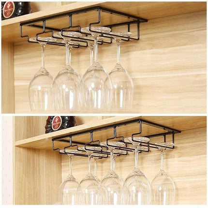 8/7/6/5/4/3 Slots Wine Glass Rack Holder Hanger Hanging Bar Storage Drying Rack - Aimall