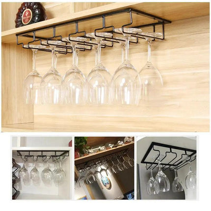 8/7/6/5/4/3 Slots Wine Glass Rack Holder Hanger Hanging Bar Storage Drying Rack - Aimall