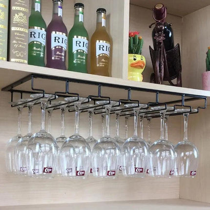 8/7/6/5/4/3 Slots Wine Glass Rack Holder Hanger Hanging Bar Storage Drying Rack - Aimall