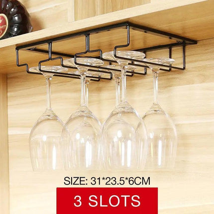 8/7/6/5/4/3 Slots Wine Glass Rack Holder Hanger Hanging Bar Storage Drying Rack - Aimall