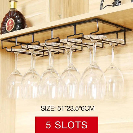 8/7/6/5/4/3 Slots Wine Glass Rack Holder Hanger Hanging Bar Storage Drying Rack - Aimall