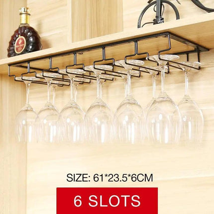 8/7/6/5/4/3 Slots Wine Glass Rack Holder Hanger Hanging Bar Storage Drying Rack - Aimall