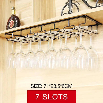 8/7/6/5/4/3 Slots Wine Glass Rack Holder Hanger Hanging Bar Storage Drying Rack - Aimall