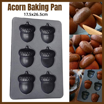 6-Link Acorn Baking Pan Non-Stick Cake Mould Oven Baking Tools for Pastry Making