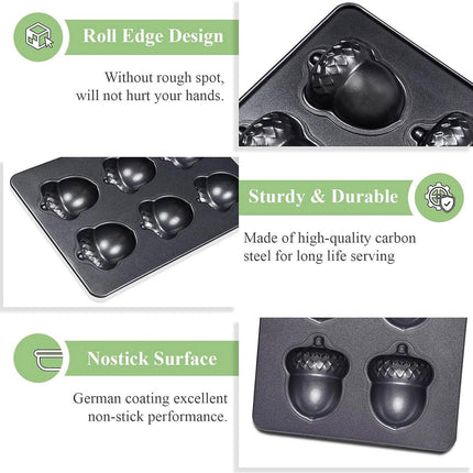 6-Link Acorn Baking Pan Non-Stick Cake Mould Oven Baking Tools for Pastry Making