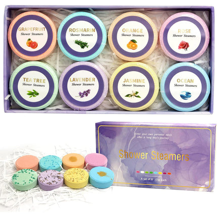 Aromatherapy Shower Tablets 8 Pack Gift Box Relaxing Scented Shower Steamers