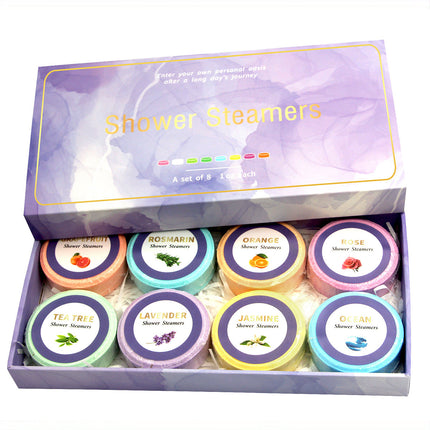 Aromatherapy Shower Tablets 8 Pack Gift Box Relaxing Scented Shower Steamers