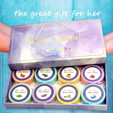 Aromatherapy Shower Tablets 8 Pack Gift Box Relaxing Scented Shower Steamers
