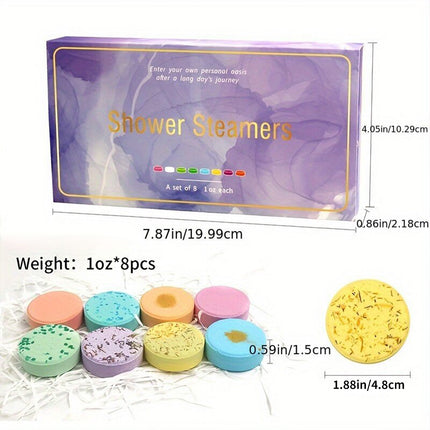 Aromatherapy Shower Tablets 8 Pack Gift Box Relaxing Scented Shower Steamers