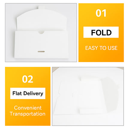 30PCS Envelope Style Folding Box White Cardboard for Mail Wedding Party Favors