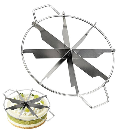 8 Slice Stainless Steel Cake Cutter Round Pizza Divider Baking Portion Tool